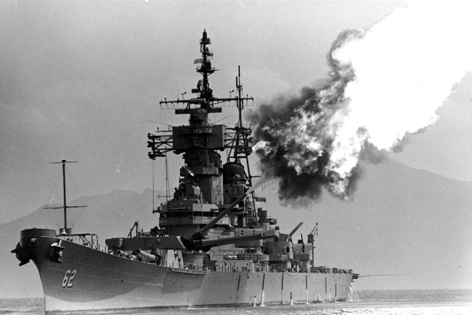 USS New Jersey (BB-62) bombarding Vietnam, 1969 