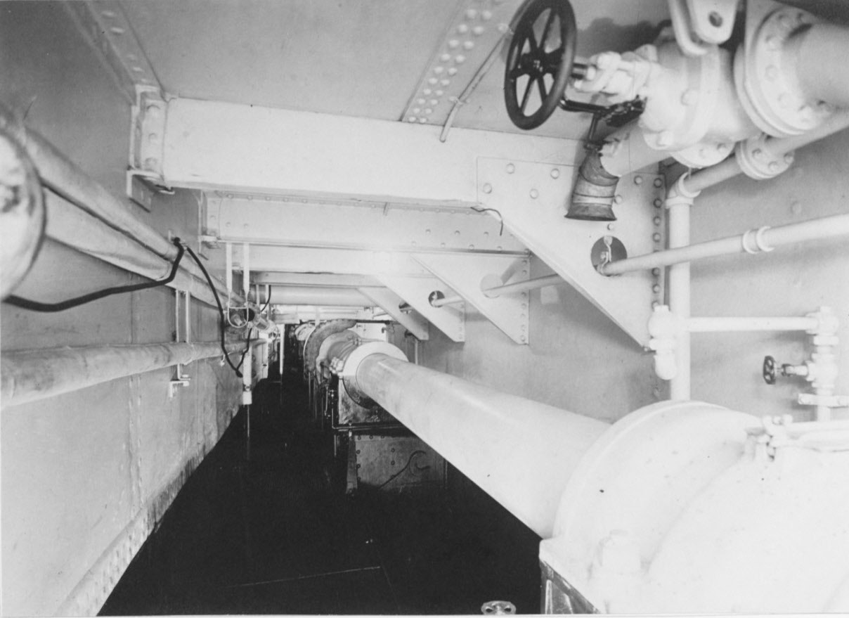 Shaft Alley, USS New Mexico (BB-40)