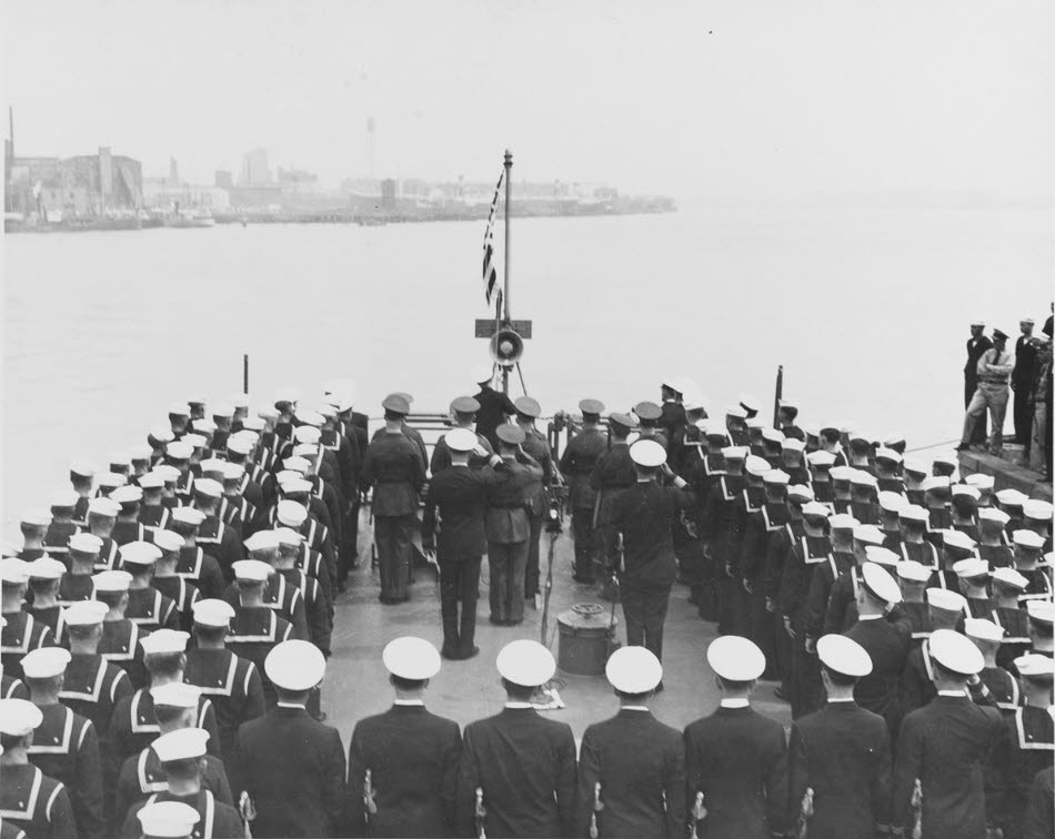 Commissioning Ceremeny for USS Nicholson (DD-442), 1941 