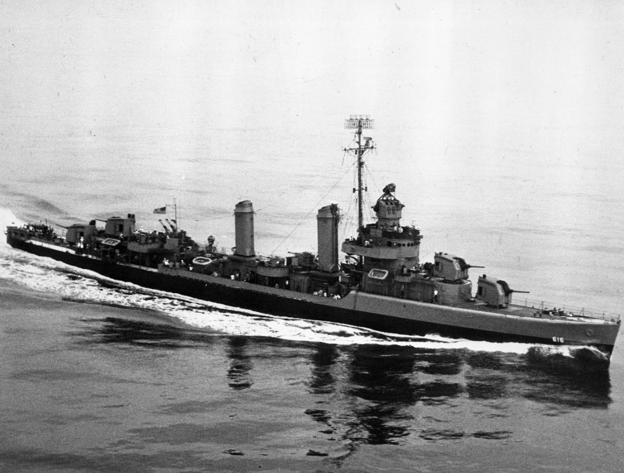 USS Nields from the air,July 1945
