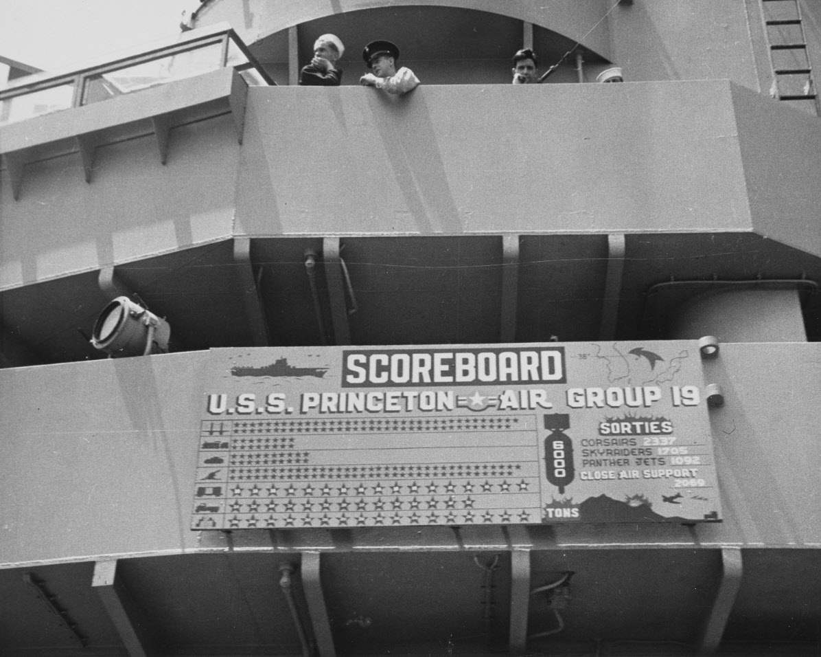 Scoreboard for Air Group 19, USS Princeton (CV-37)