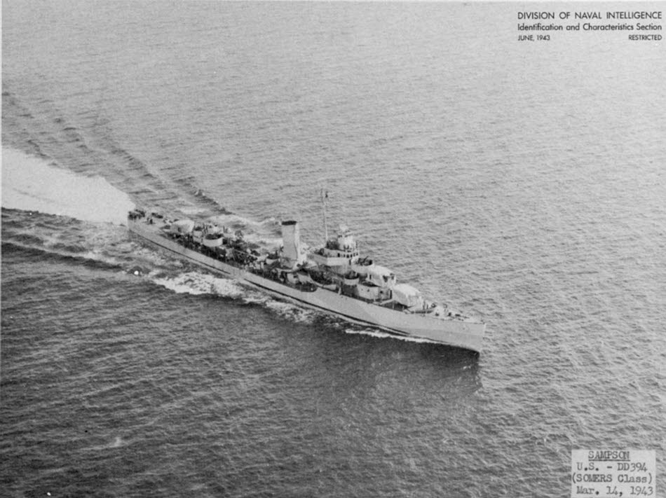 USS Sampson (DD-394), Gulf of Panama,1943