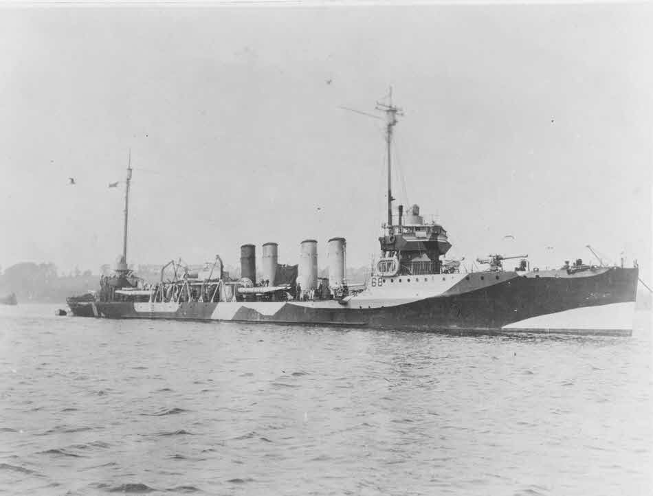 USS Shaw (DD-68), before 1918 collision 