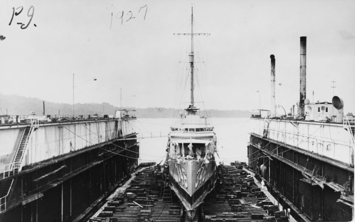 USS Sicard (DD-346) in Dry Dock 