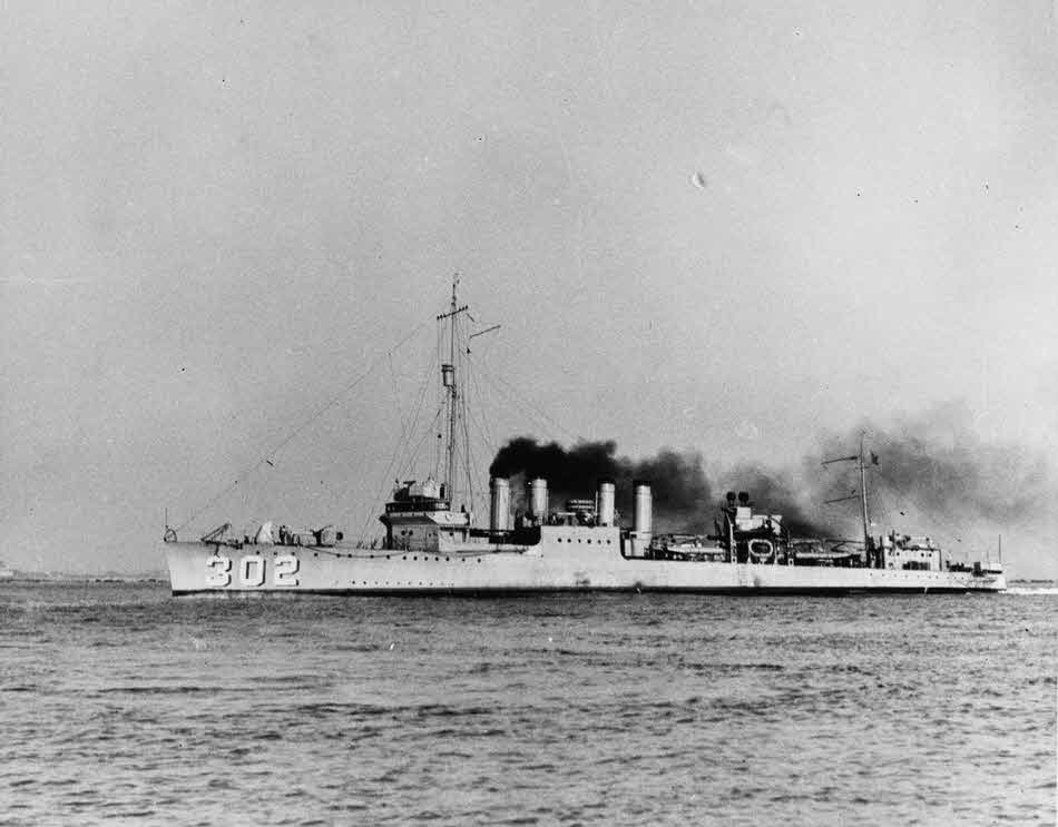 USS Stoddert (DD-302) from the left 