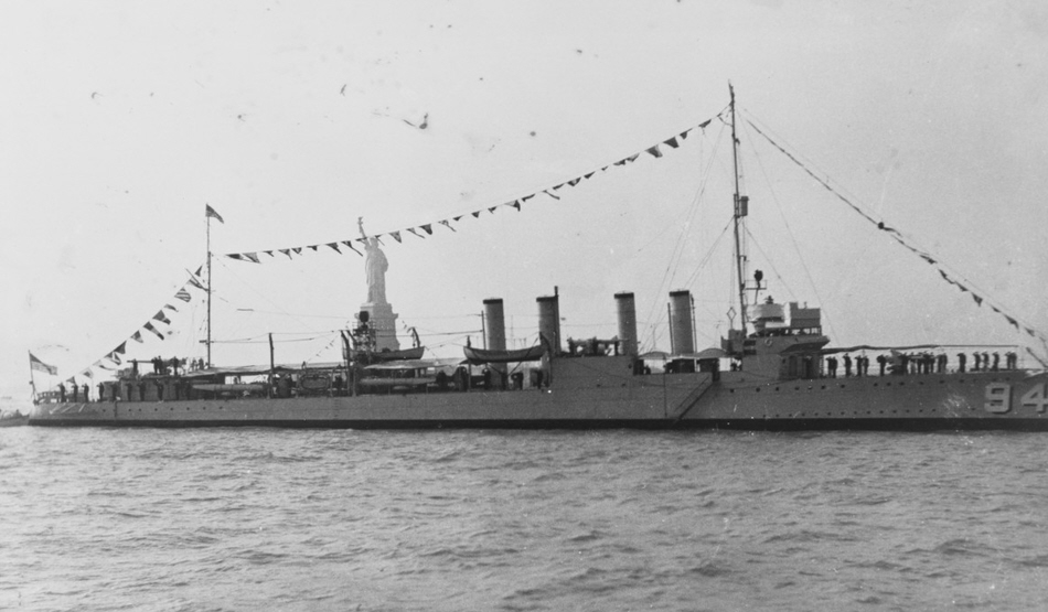 USS Taylor (DD-94) at rededication of Statue of Liberty 1936 