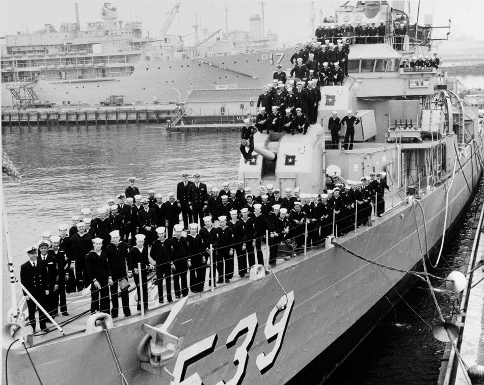 Crew of USS Tingey (DD-539) post-war 