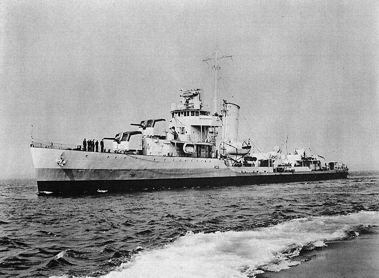 USS Trippe (DD-403), Boston, 1943 
