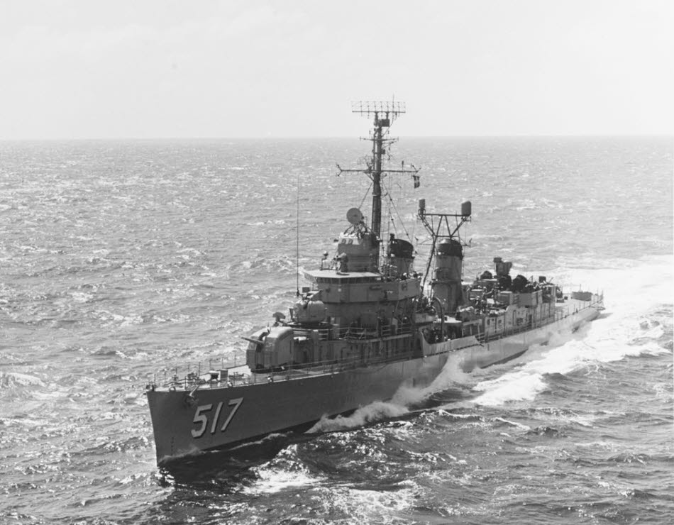 USS Walker (DD-517) coming alongside USS Yorktown (CVS-10), 1965 