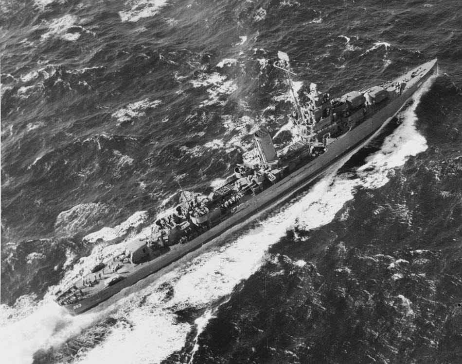 USS Warrington (DD-383) from Blimp ZP12