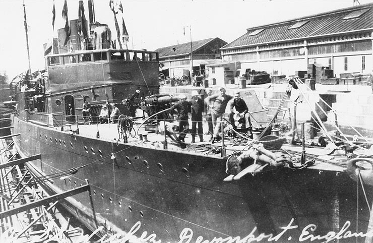 USS Wickes (DD-75) in Devonport Drydock, 1919 
