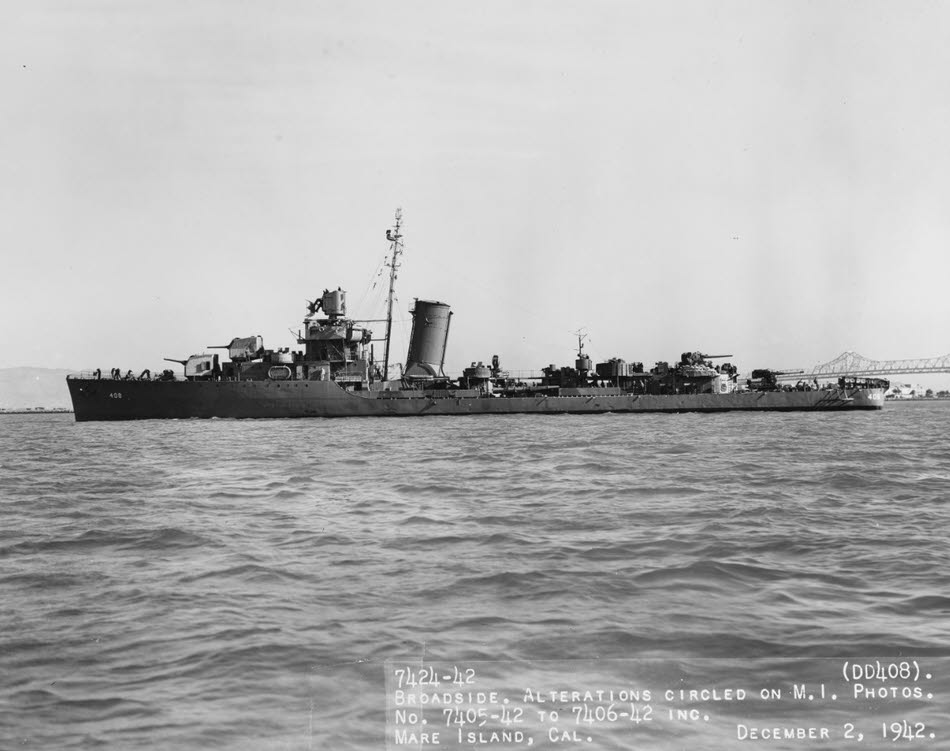USS Wilson (DD-408) off Mare Island, 2 December 1942 