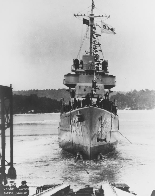 USS Woolsey (DD-437) being launched, 1941 