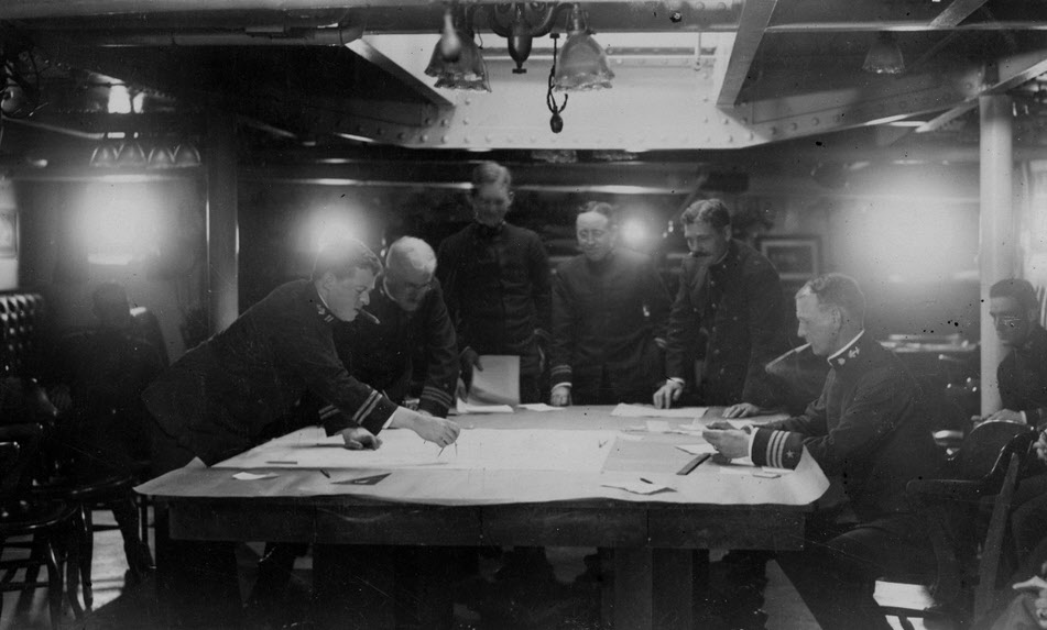 Staff Meeting on USS Wyoming (BB-32), 1913 