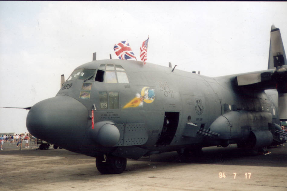 Front view of a Lockheed AC-130 Spectre Gunship
