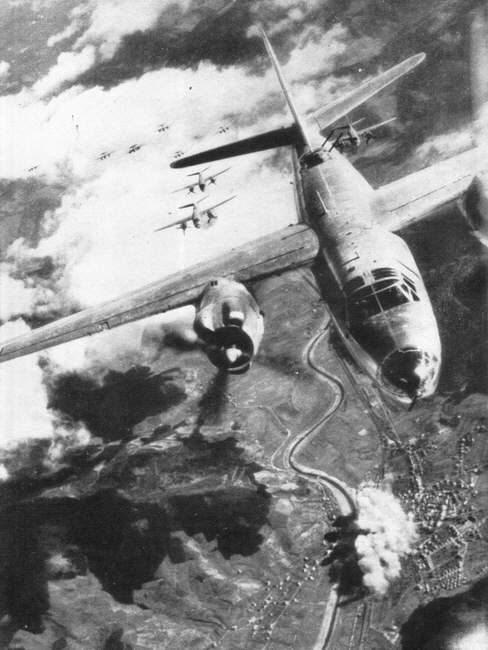 Formation of B-26 Marauders over Germany 