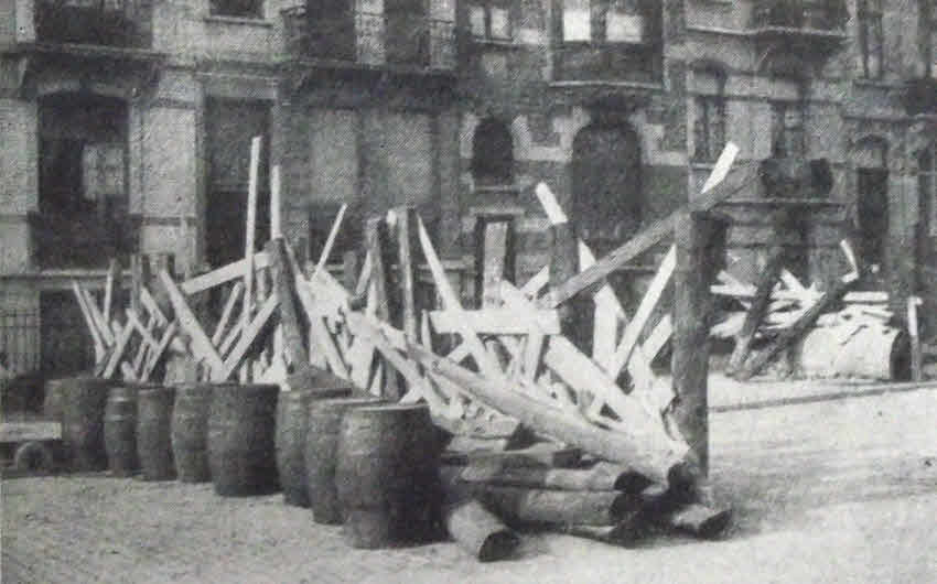 Barricade in Brussels Street, 1914 