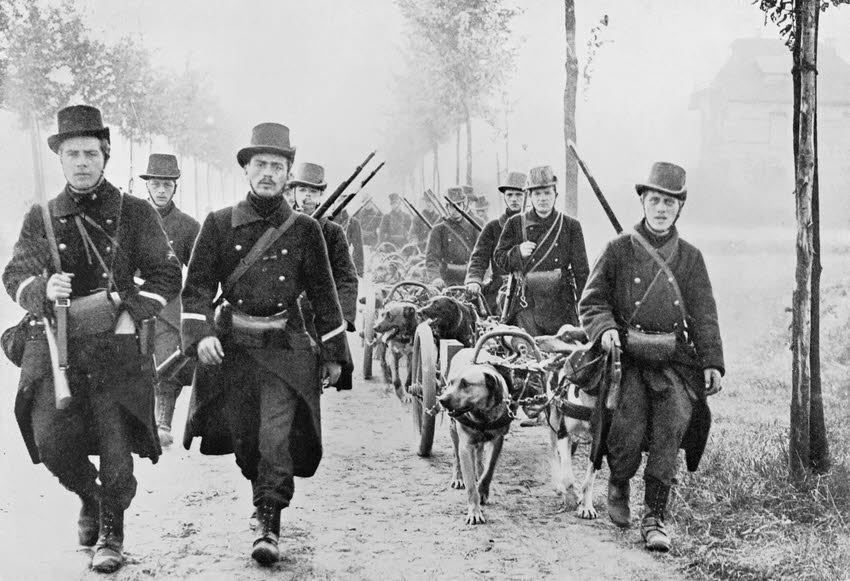 Belgian troops with Maxim Machine Guns, 1914 