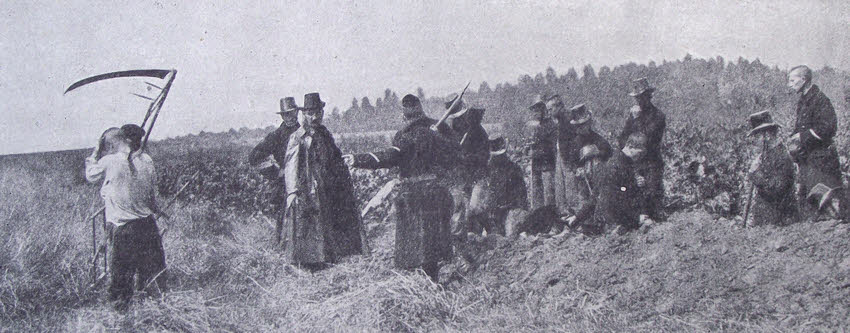 Belgian Troops digging trench, 1914 