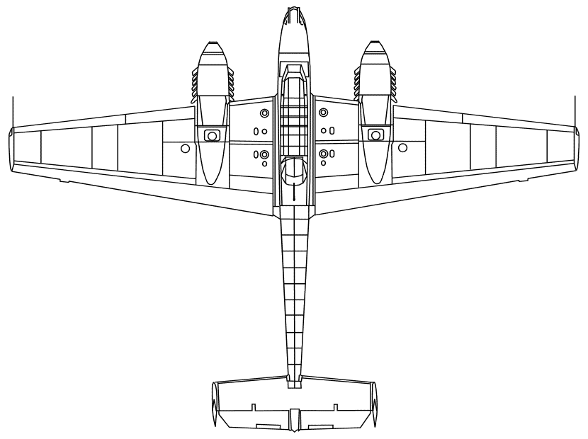 Messerschmitt Bf 110C-4: Top Plan