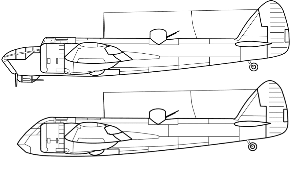 Bristol Blenheim Mk IV and I side plans