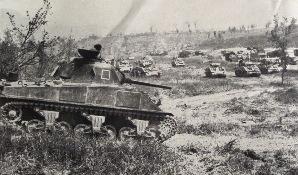 British Sherman Tanks at Fourth Battle of Cassino 