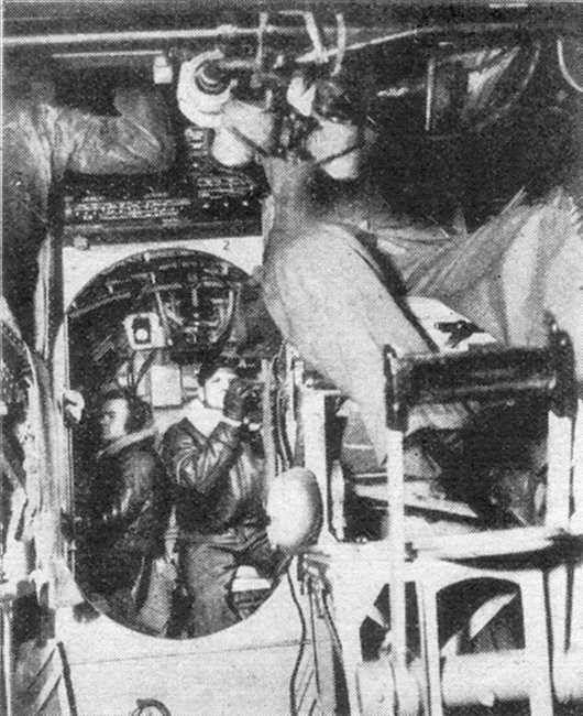 Looking back through the cockpit of a Catalina