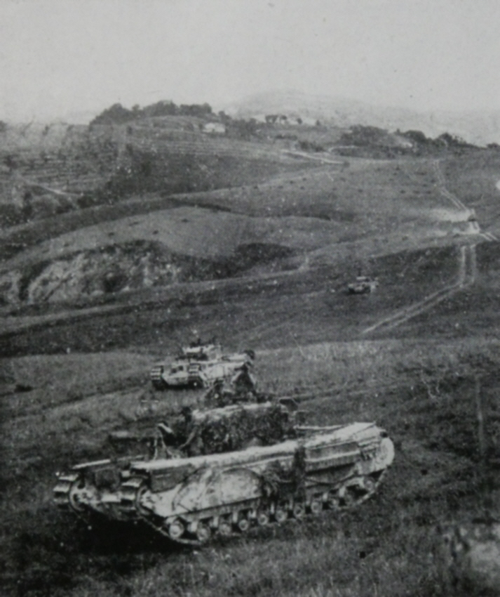 Churchill tanks preparing to attack Gothic Line 