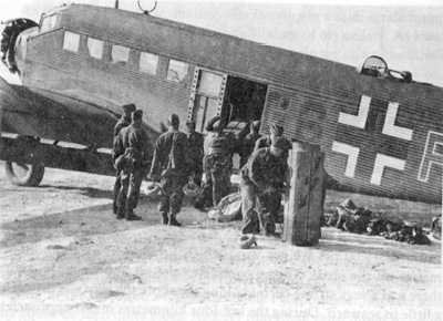 German paratroopers loading into their transport before the invasion of Crete
