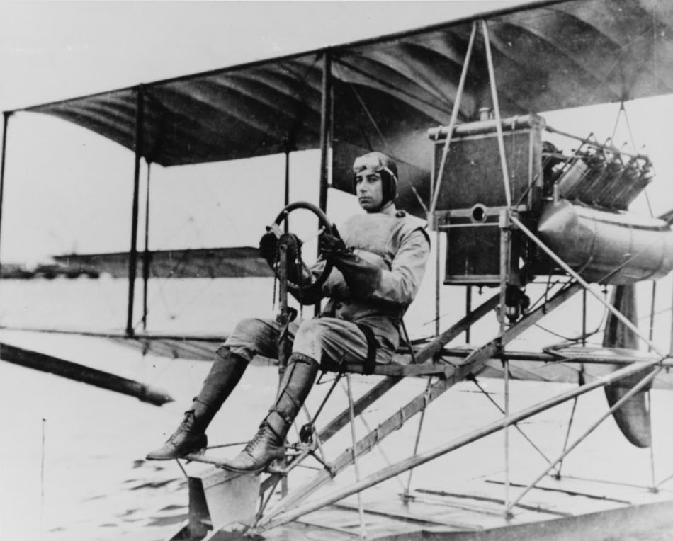 Lt Harold T Bartlett piloting Curtiss Model E, 1911 