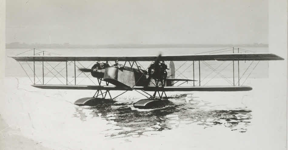 Curtiss Twin JN Seaplane moving 