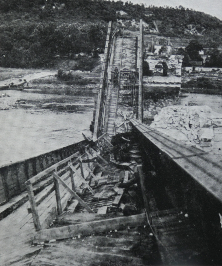 Damaged bridge at Vernon 