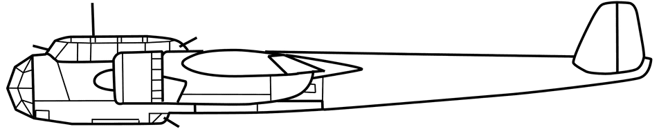 Side plan of the Dornier Do 17Z.