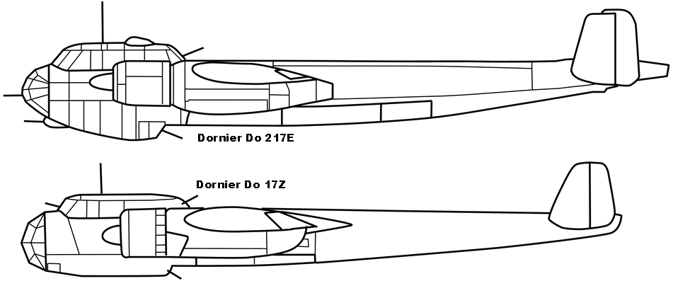 Dornier Do 17Z and Do 217E: Side Plans
