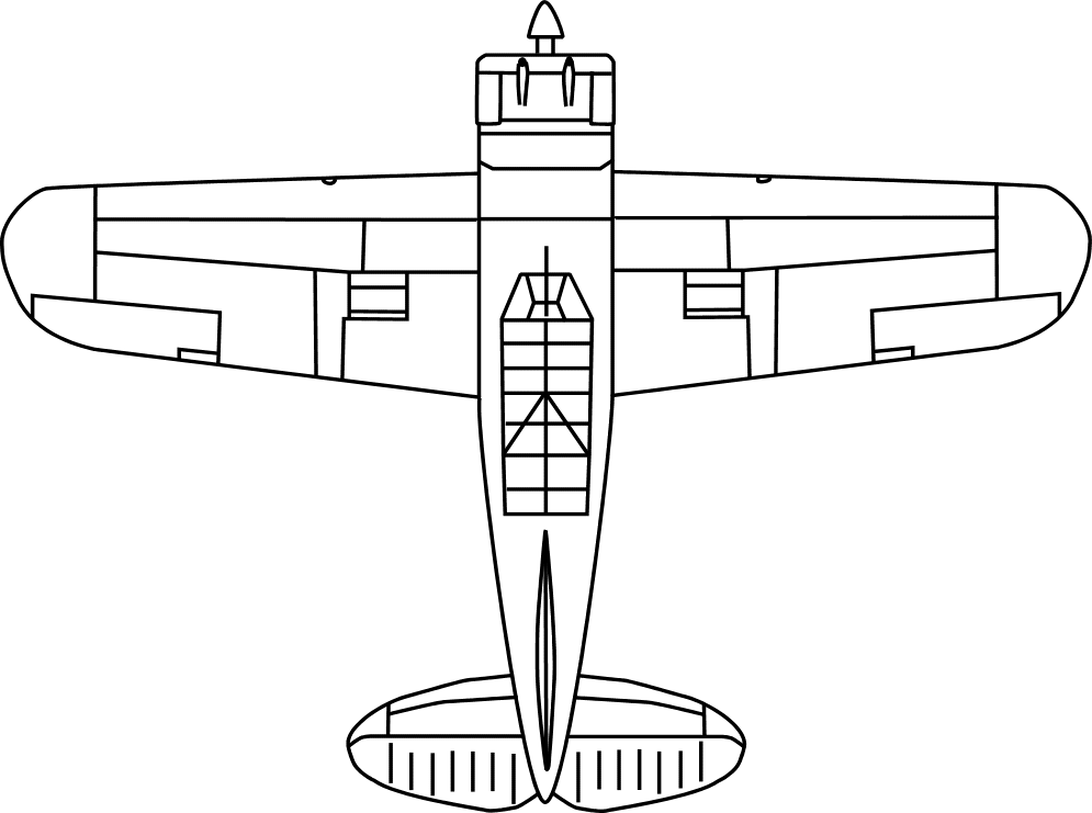 Brewster F2A Buffalo Top View