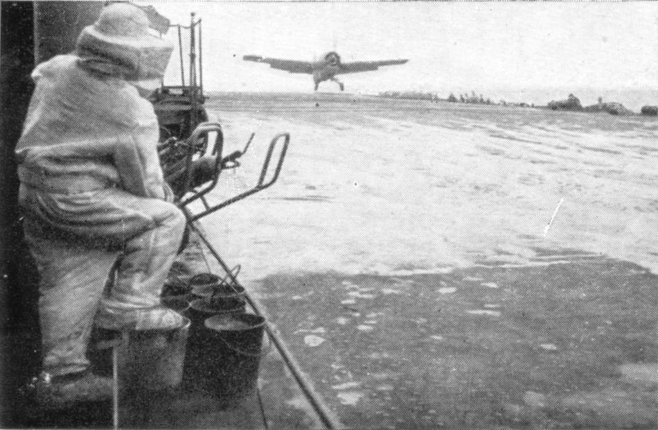Grumman Martlet landing on a carrier