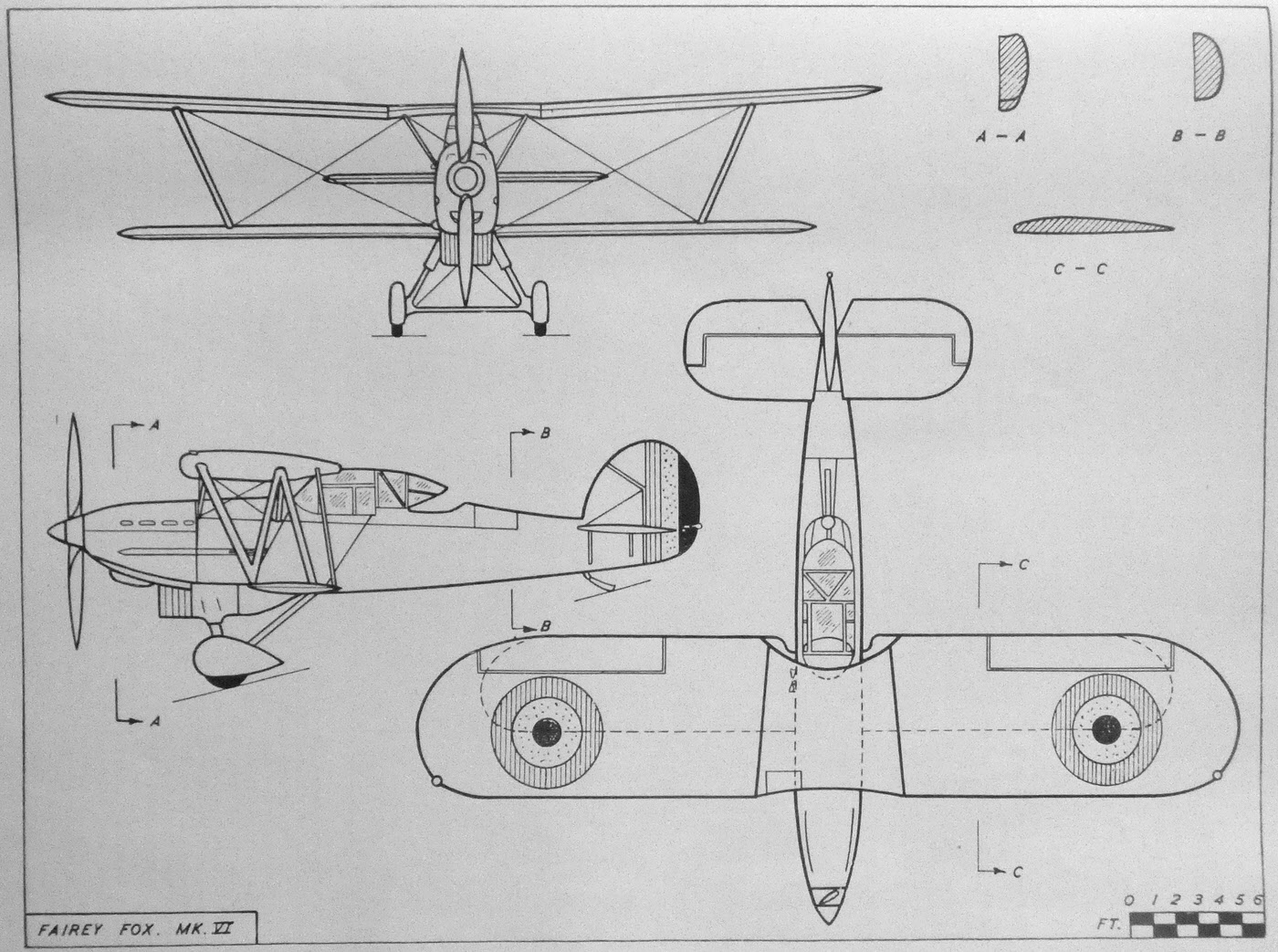 Plans of Fairey Fox VI 