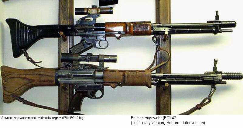 Fallschirmgewehr 42 early and late versions 