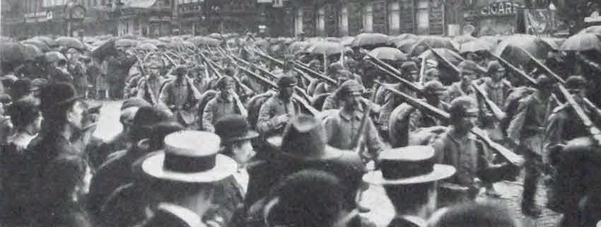 German Infantry in Brussels, 1914 