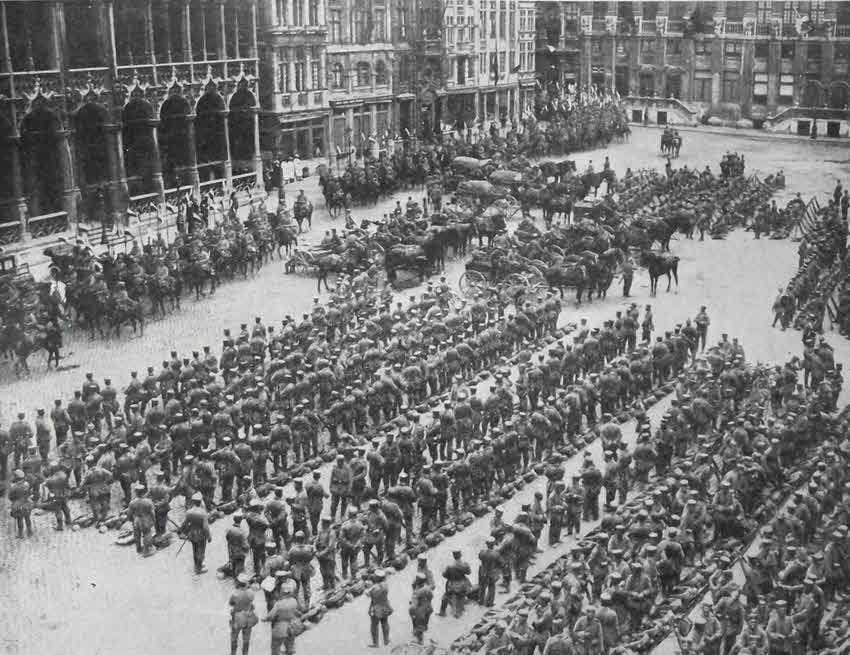 German Troops in the Grand Place, Brussels, 1914 