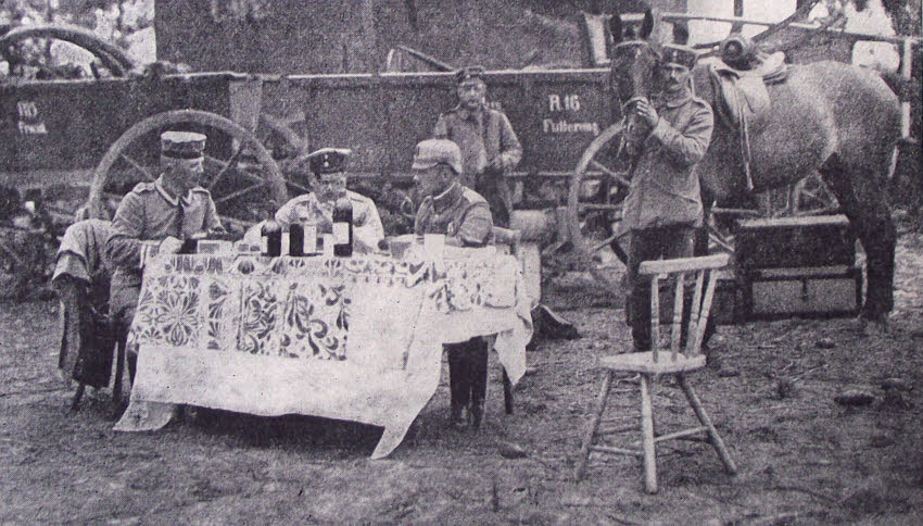 German Officers in Liege Town, August 1914 