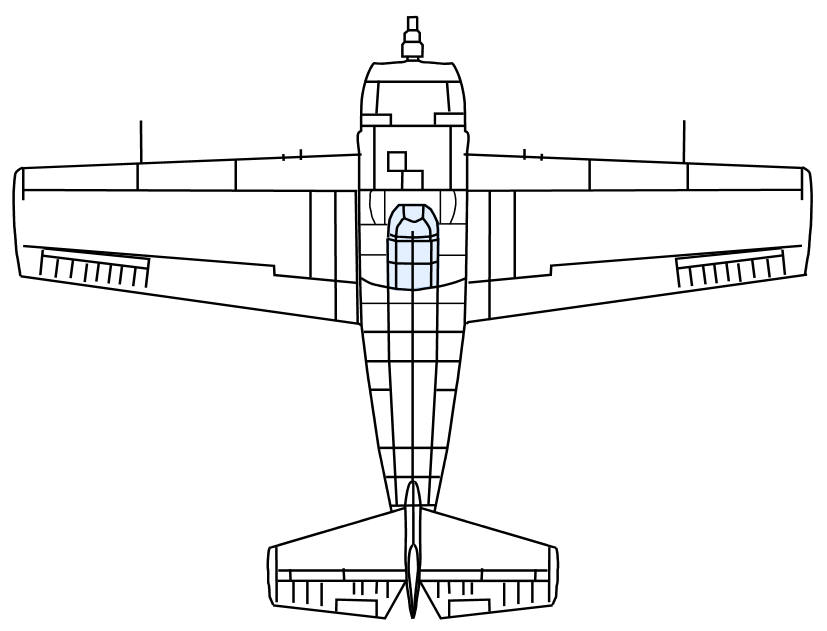 Grumman F4F-3 Wildcat top plan