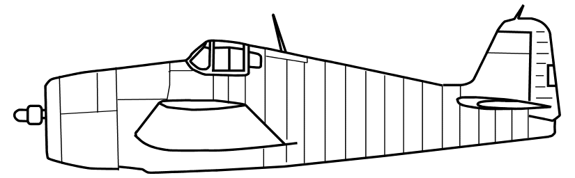 Grumman F6F-3 Top Plan Side Plan