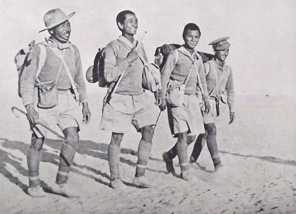 Four Ghurkas who escaped from Tobruk, 1942 