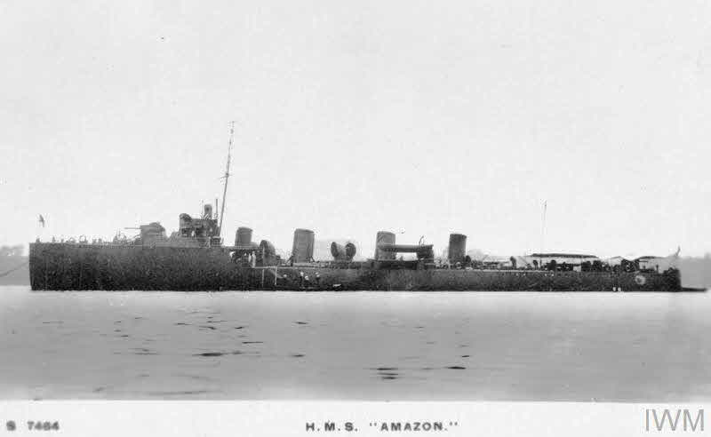 HMS Amazon from the left 