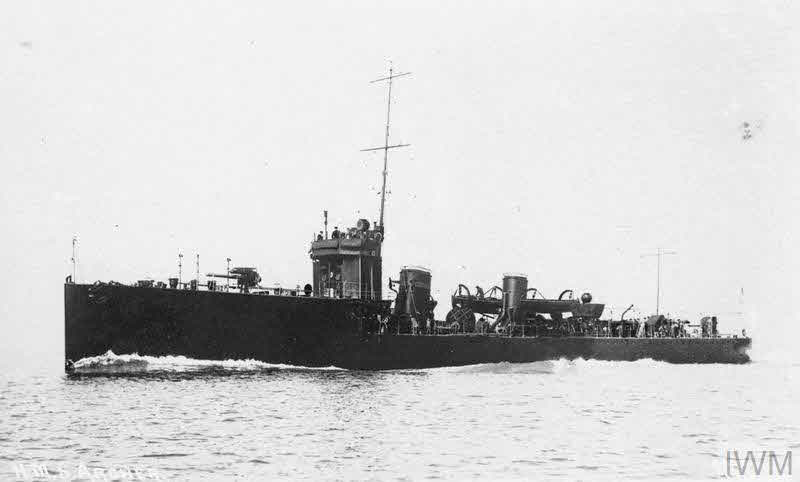 HMS Archer from the left 
