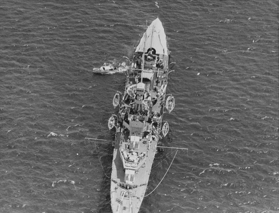 HMS Capetown from above 