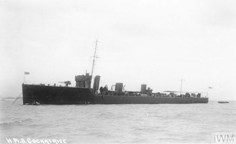 HMS Cockatrice from the left 