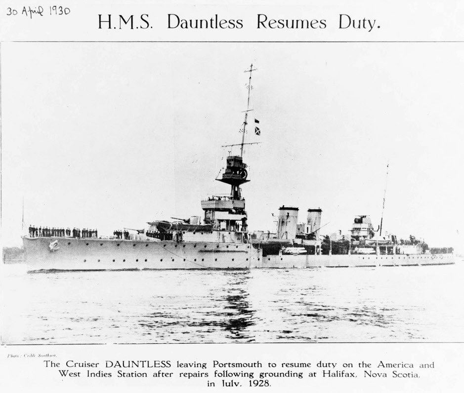 HMS Dauntless in 1930 