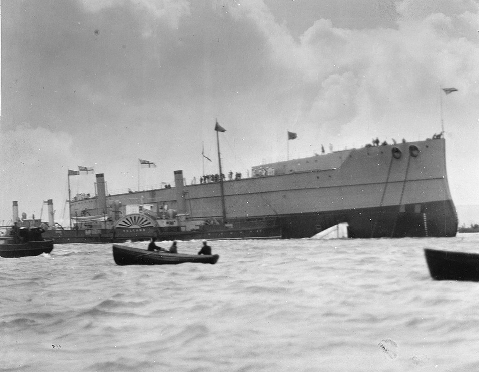 HMS Dreadnought after launch 